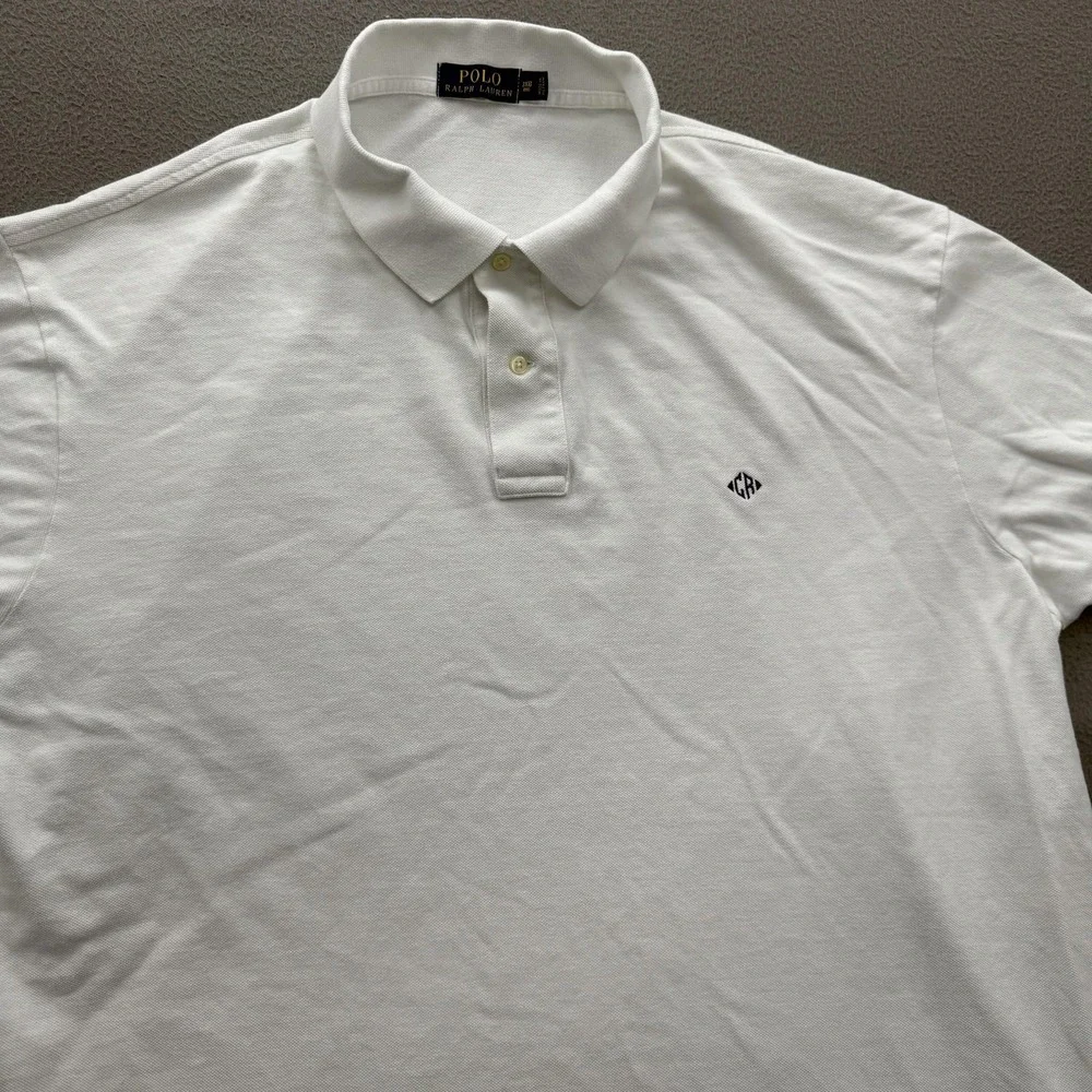 Polo‎ Ralph Lauren Polo Shirt Mens 3XB Big White Solid Cotton Pony Logo Casual